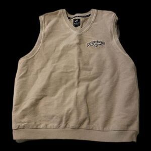 Ahead Authentics size Large Xavier Alumni Neutral Beige Golf Classic Fleece Vest